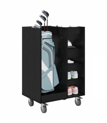 vidaXL Golf Cabinet with Wheel Plain Black Oak 65 x 45 x 98 cm