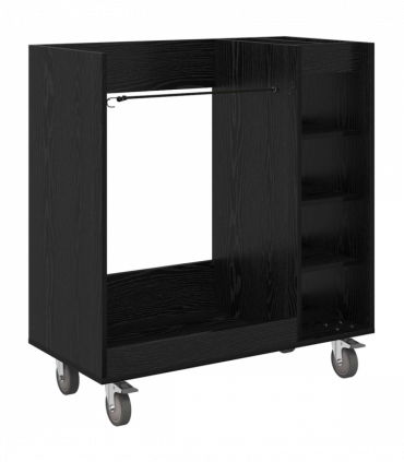 vidaXL Golf Cabinet with Wheel Plain Black Oak 90 x 45 x 98 cm