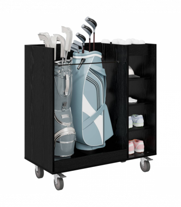 vidaXL Golf Cabinet with Wheel Plain Black Oak 90 x 45 x 98 cm