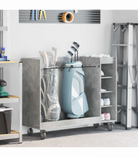 vidaXL Golf Cabinet with Wheel Plain Concrete Grey 120 x 45 x 98 cm