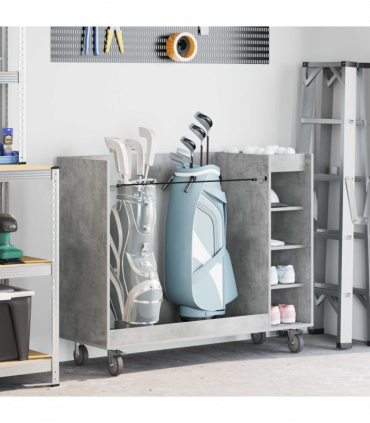 vidaXL Golf Cabinet with Wheel Plain Concrete Grey 120 x 45 x 98 cm