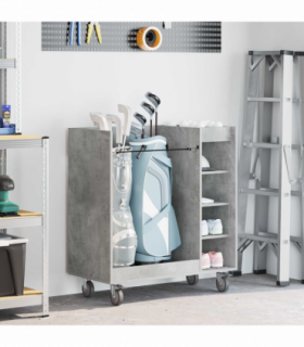 vidaXL Golf Cabinet with Wheel Plain Concrete Grey 90 x 45 x 98 cm