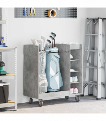vidaXL Golf Cabinet with Wheel Plain Concrete Grey 90 x 45 x 98 cm