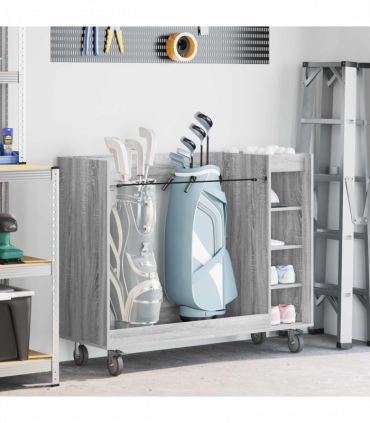 vidaXL Golf Cabinet with Wheel Plain Grey Sonoma 120 x 45 x 98 cm