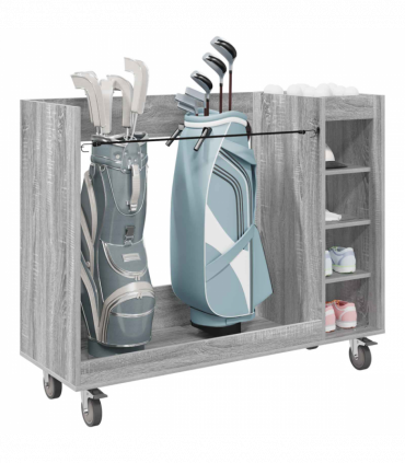 vidaXL Golf Cabinet with Wheel Plain Grey Sonoma 120 x 45 x 98 cm