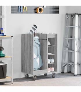 vidaXL Golf Cabinet with Wheel Plain Grey Sonoma 65 x 45 x 98 cm