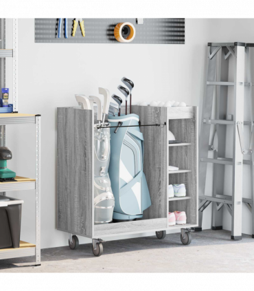 vidaXL Golf Cabinet with Wheel Plain Grey Sonoma 90 x 45 x 98 cm
