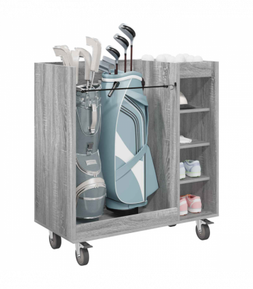 vidaXL Golf Cabinet with Wheel Plain Grey Sonoma 90 x 45 x 98 cm