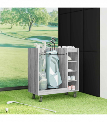 vidaXL Golf Cabinet with Wheel Plain Grey Sonoma 90 x 45 x 98 cm