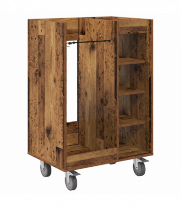 vidaXL Golf Cabinet with Wheel Plain Old Wood 65 x 45 x 98 cm