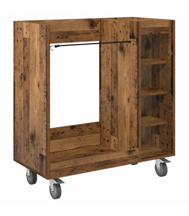 vidaXL Golf Cabinet with Wheel Plain Old Wood 90 x 45 x 98 cm