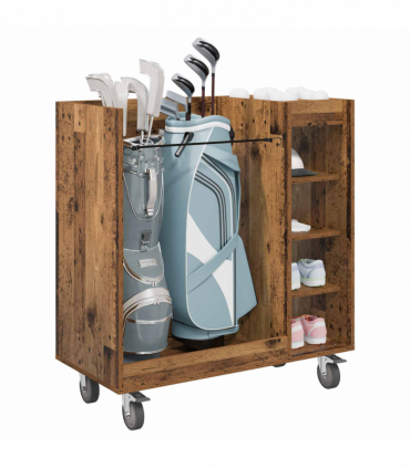 vidaXL Golf Cabinet with Wheel Plain Old Wood 90 x 45 x 98 cm