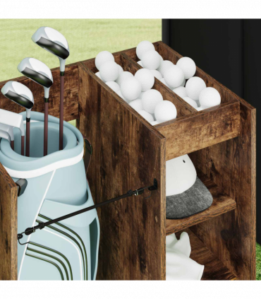vidaXL Golf Cabinet with Wheel Plain Smoked Oak 65 x 45 x 98 cm