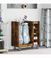 vidaXL Golf Cabinet with Wheel Plain Smoked Oak 90 x 45 x 98 cm
