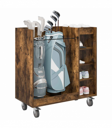 vidaXL Golf Cabinet with Wheel Plain Smoked Oak 90 x 45 x 98 cm