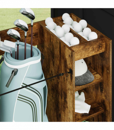 vidaXL Golf Cabinet with Wheel Plain Smoked Oak 90 x 45 x 98 cm