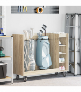 vidaXL Golf Cabinet with Wheel Plain Sonoma Oak 120 x 45 x 98 cm