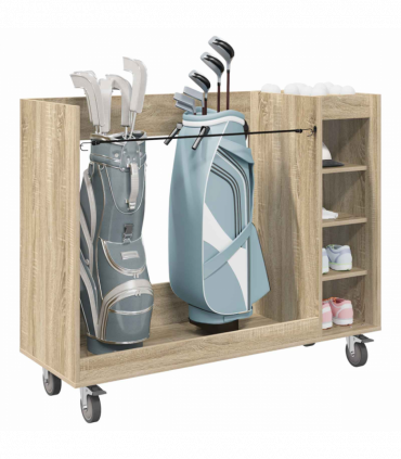 vidaXL Golf Cabinet with Wheel Plain Sonoma Oak 120 x 45 x 98 cm