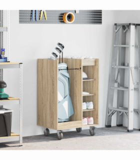 vidaXL Golf Cabinet with Wheel Plain Sonoma Oak 65 x 45 x 98 cm