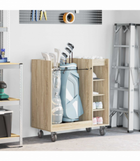 vidaXL Golf Cabinet with Wheel Plain Sonoma Oak 90 x 45 x 98 cm