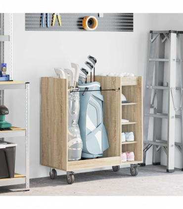 vidaXL Golf Cabinet with Wheel Plain Sonoma Oak 90 x 45 x 98 cm