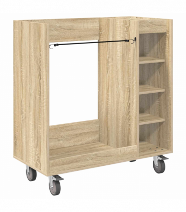 vidaXL Golf Cabinet with Wheel Plain Sonoma Oak 90 x 45 x 98 cm