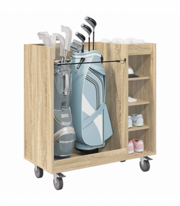 vidaXL Golf Cabinet with Wheel Plain Sonoma Oak 90 x 45 x 98 cm