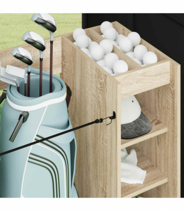 vidaXL Golf Cabinet with Wheel Plain Sonoma Oak 90 x 45 x 98 cm