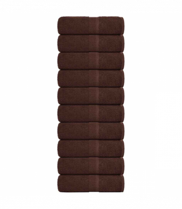vidaXL Guest Towels 10 pcs Brown 30x50 cm 360 gsm 100% Cotton