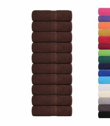 vidaXL Guest Towels 10 pcs Brown 30x50 cm 360 gsm 100% Cotton