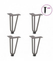 vidaXL Hairpin Table Legs 4 pcs Natural Steel 20 cm Solid Steel