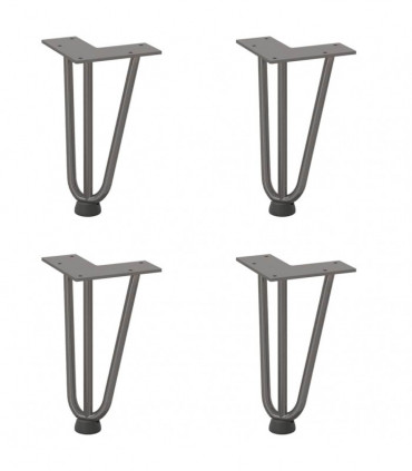 vidaXL Hairpin Table Legs 4 pcs Natural Steel 20 cm Solid Steel