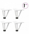 vidaXL Hairpin Table Legs 4 pcs White 10 cm Solid Steel