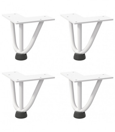 vidaXL Hairpin Table Legs 4 pcs White 10 cm Solid Steel