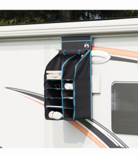 vidaXL Hanging Tent Organizer 10 Pockets Black 40.5 x 25 x 80 cm