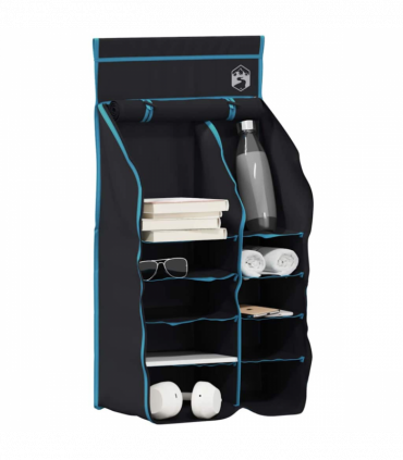 vidaXL Hanging Tent Organizer 10 Pockets Black 40.5 x 25 x 80 cm