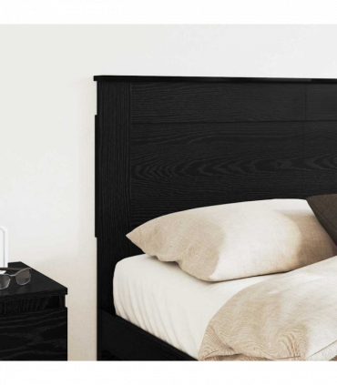 vidaXL Headboard with Headboard Black Oak 150 cm Engineered Wood