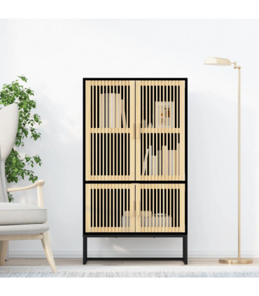 vidaXL Highboard Black 70x35x125 cm Engineered Wood