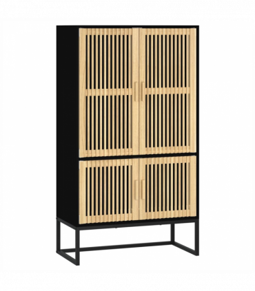 vidaXL Highboard Black 70x35x125 cm Engineered Wood