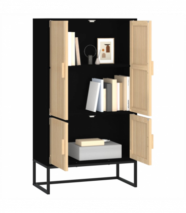 vidaXL Highboard Black 70x35x125 cm Engineered Wood