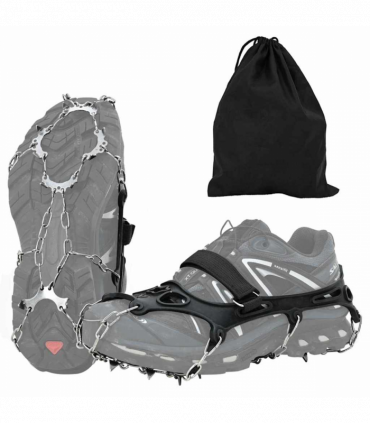 vidaXL Ice Cleats for Shoes Black M Stainless Steel