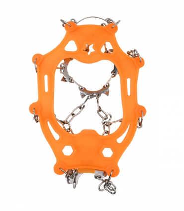 vidaXL Ice Cleats for Shoes Orange L Stainless Steel