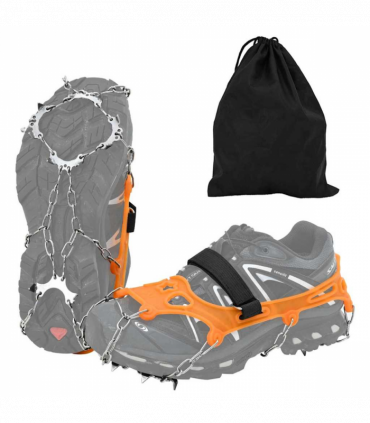 vidaXL Ice Cleats for Shoes Orange M Stainless Steel