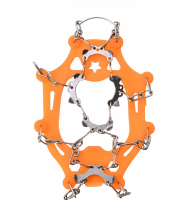 vidaXL Ice Cleats for Shoes Orange M Stainless Steel