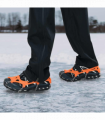 vidaXL Ice Cleats for Shoes with 10 Spikes Orange S Stainless Steel