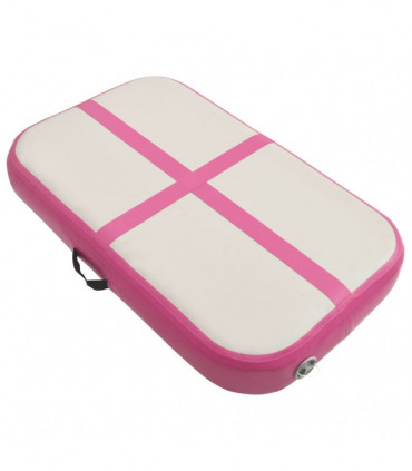 vidaXL Inflatable Gymnastics Mat with Pump 60x100x15 cm PVC Pink