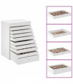 vidaXL Jewellery Box 10-Layer with Watch Holders White 29x20.5x40.5 cm