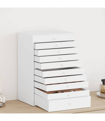 vidaXL Jewellery Box 10-Layer with Watch Holders White 29x20.5x40.5 cm