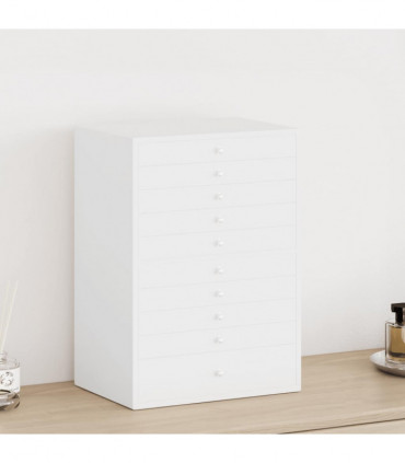 vidaXL Jewellery Box 10-Layer with Watch Holders White 29x20.5x40.5 cm