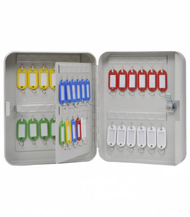 vidaXL Key Box with Lock White 20 x 7.5 x 25 cm Steel